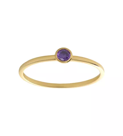 anillo oro amarillo 18k con amatista