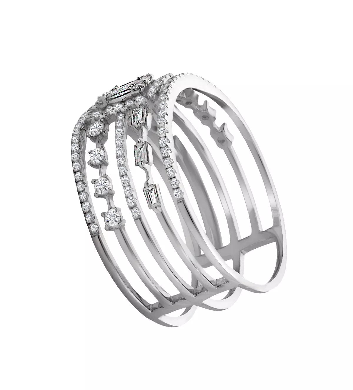 Anillo de oro blanco 18 ktes Ébano de Estrellas Anillo de oro blanco 18 ktes Ébano de Estrellas - Imagen 3