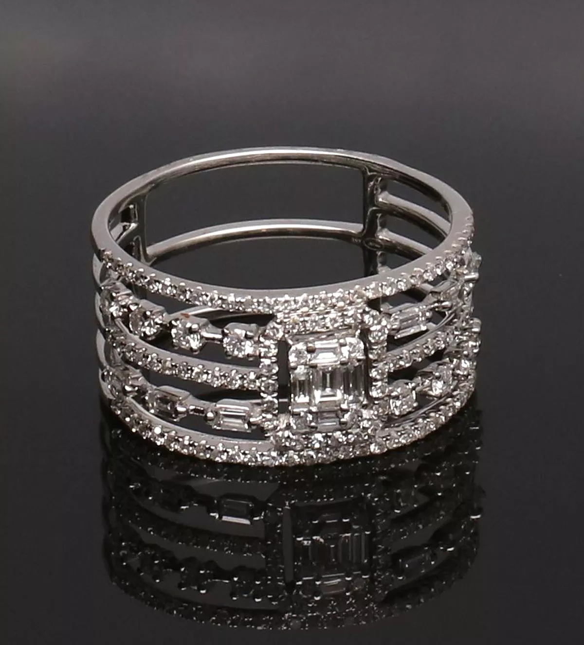 Anillo de oro blanco 18 ktes Ébano de Estrellas Anillo de oro blanco 18 ktes Ébano de Estrellas - Imagen 4