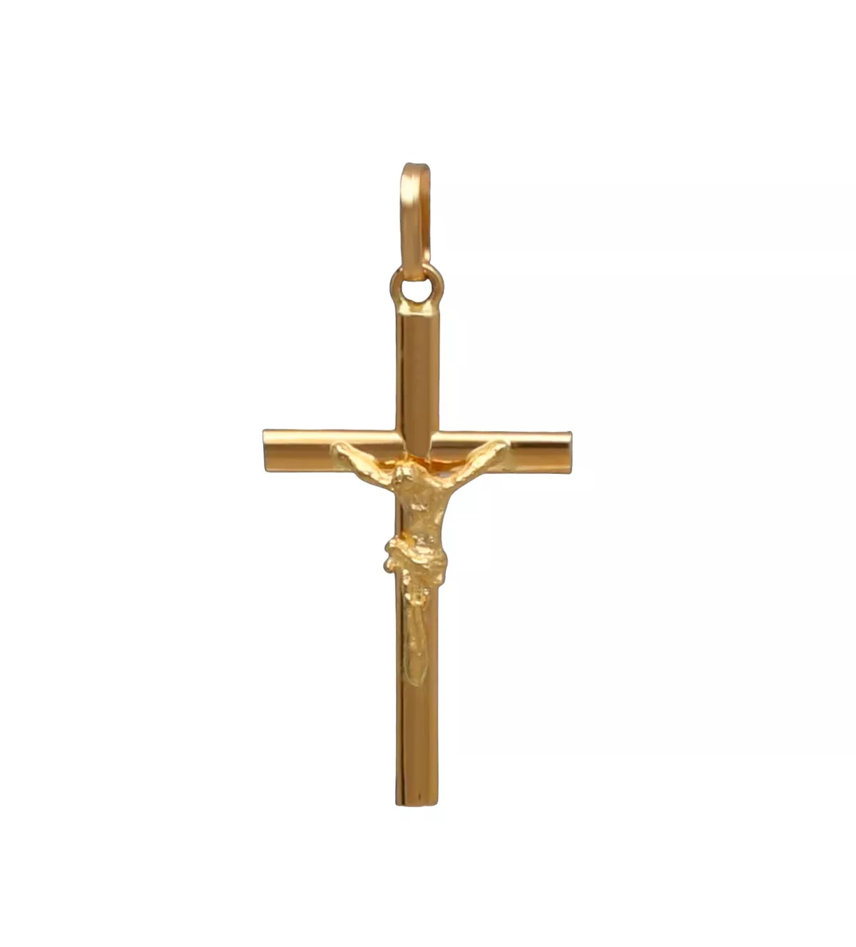 La simbología de las cruces: Joyas personalizadas en plata y oro Cruz de oro amarillo 18kt crucifijo 002_6154-C