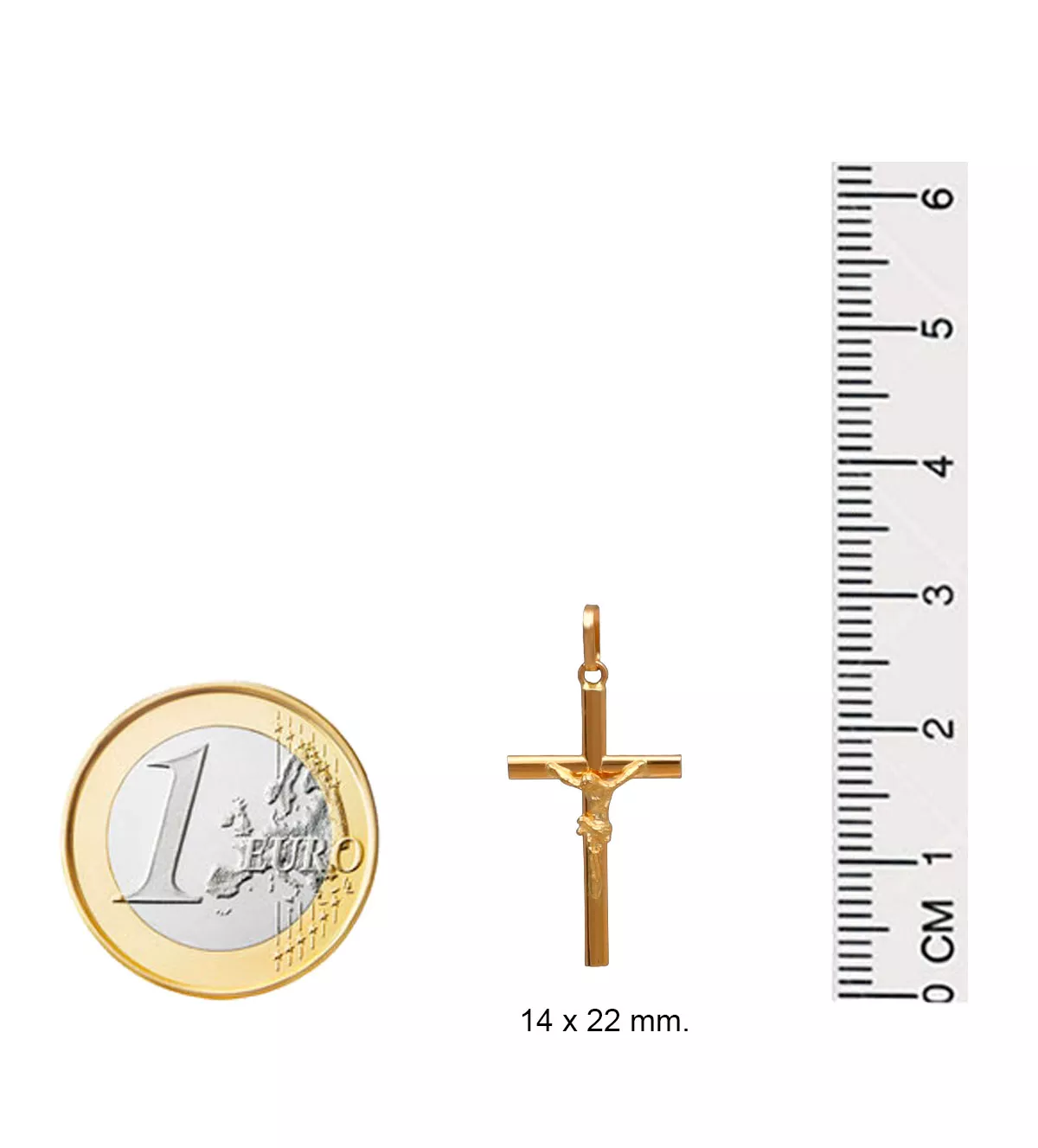 Cruz de oro amarillo 18kt crucifijo 002_6154-C Cruz de oro amarillo 18kt crucifijo 002_6154-C - Imagen 4