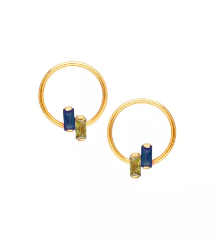 pendientes oro amarillo 18 ktes con piedras
