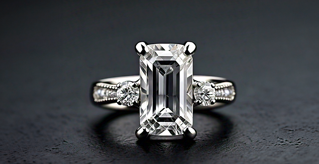 Anillos de compromiso de tres piedrasplateadopost