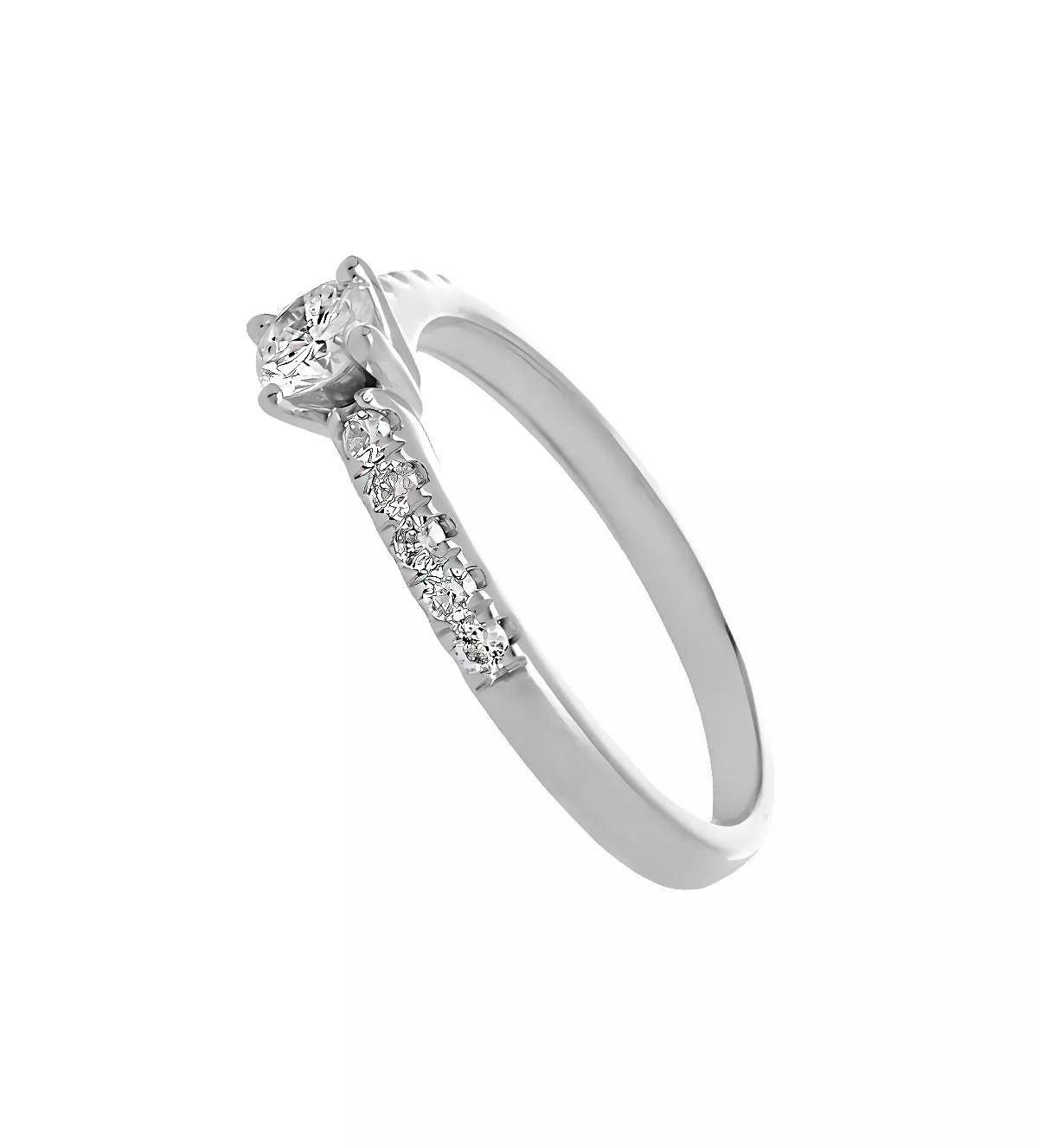 Anillo de compromiso oro blanco "Música de Luz" Anillo de compromiso oro blanco "Música de Luz" - Imagen 4