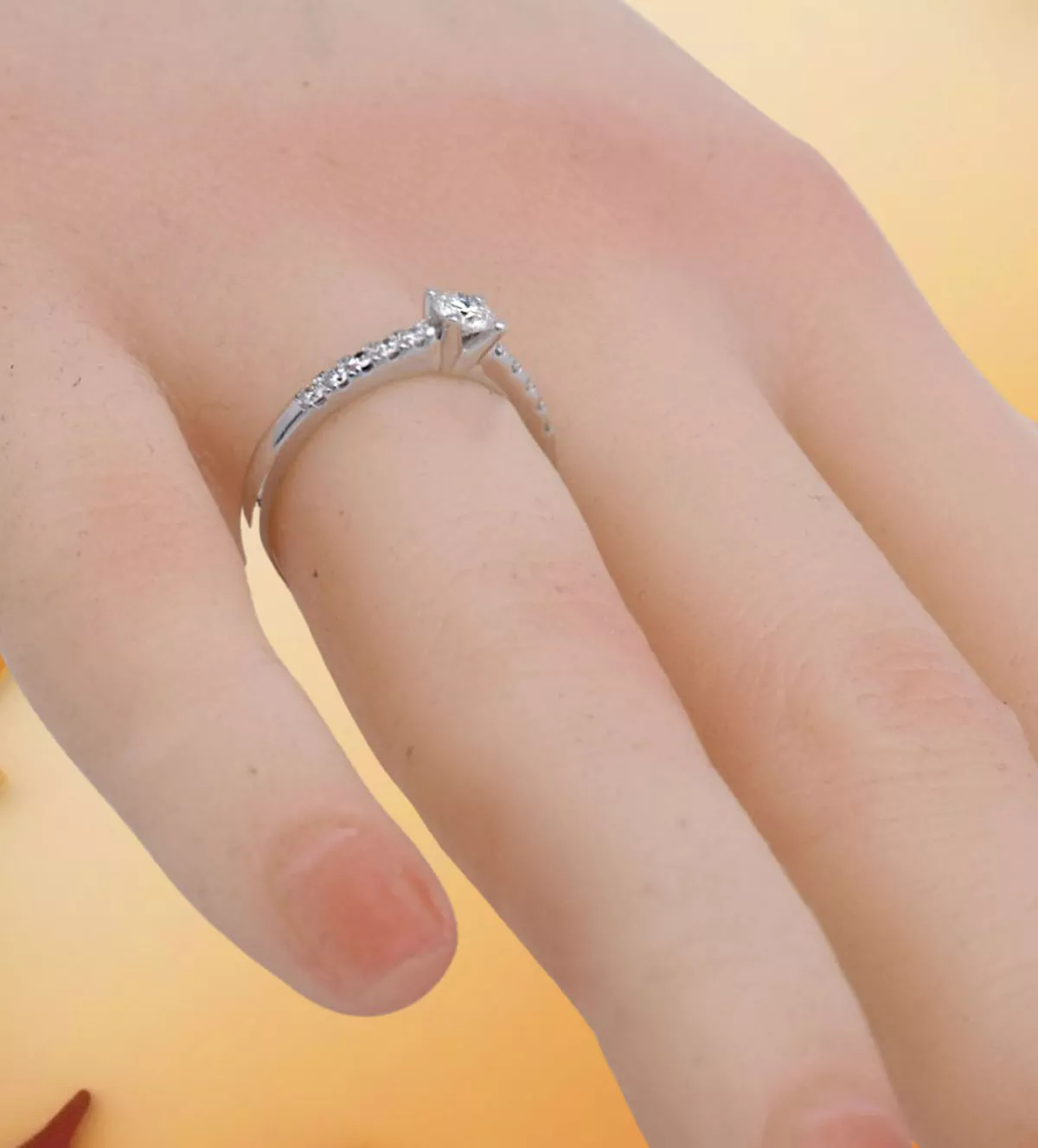 Anillo de compromiso oro blanco "Música de Luz" Anillo de compromiso oro blanco "Música de Luz" - Imagen 8