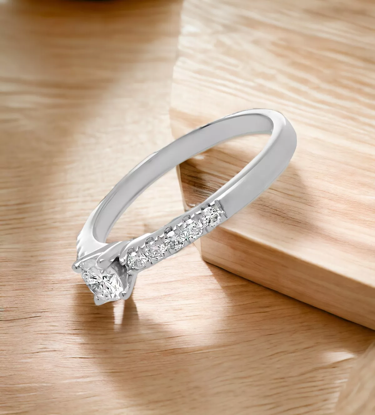 Anillo de compromiso oro blanco "Música de Luz" Anillo de compromiso oro blanco "Música de Luz" - Imagen 9