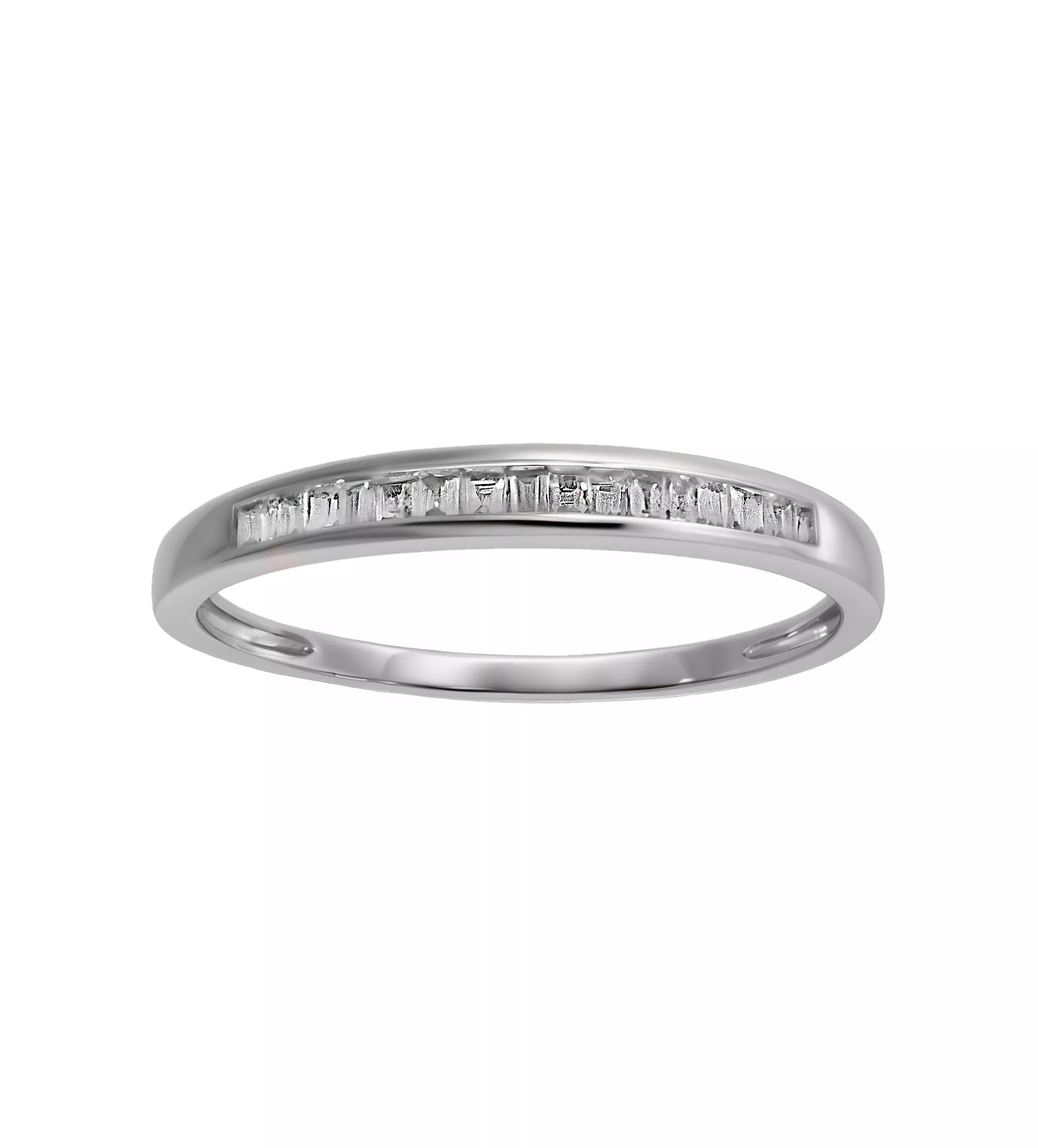 anillo compromiso oro blanco y blaguettes