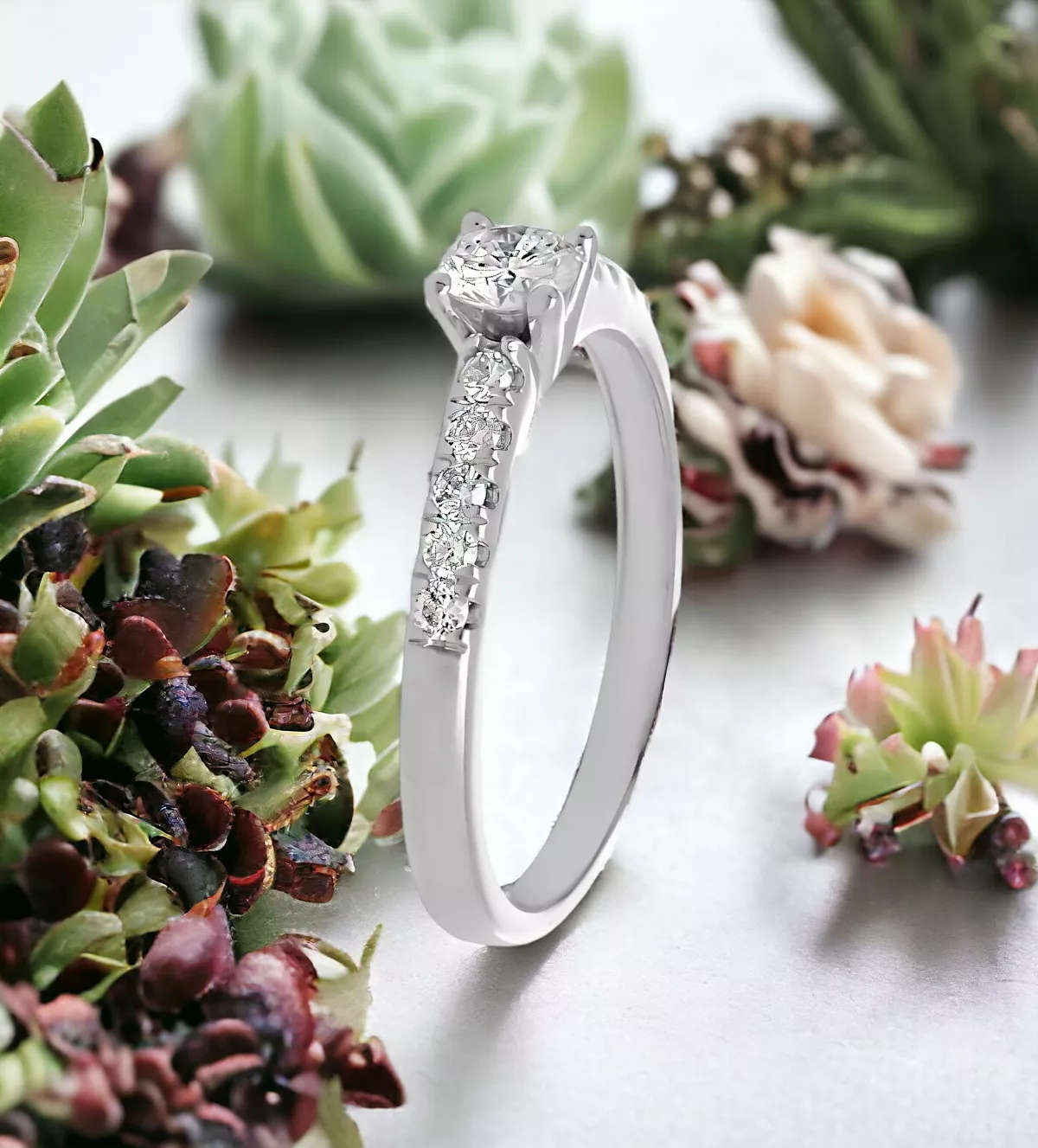 Anillo de compromiso oro blanco Sinfonía de Luz Anillo de compromiso oro blanco Sinfonía de Luz - Imagen 8