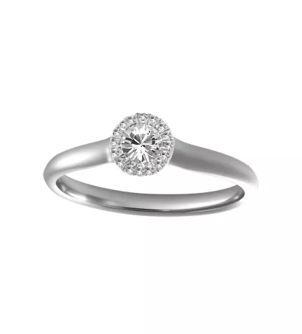 anillo de compromiso lucero eterno oro blanco y diamantes