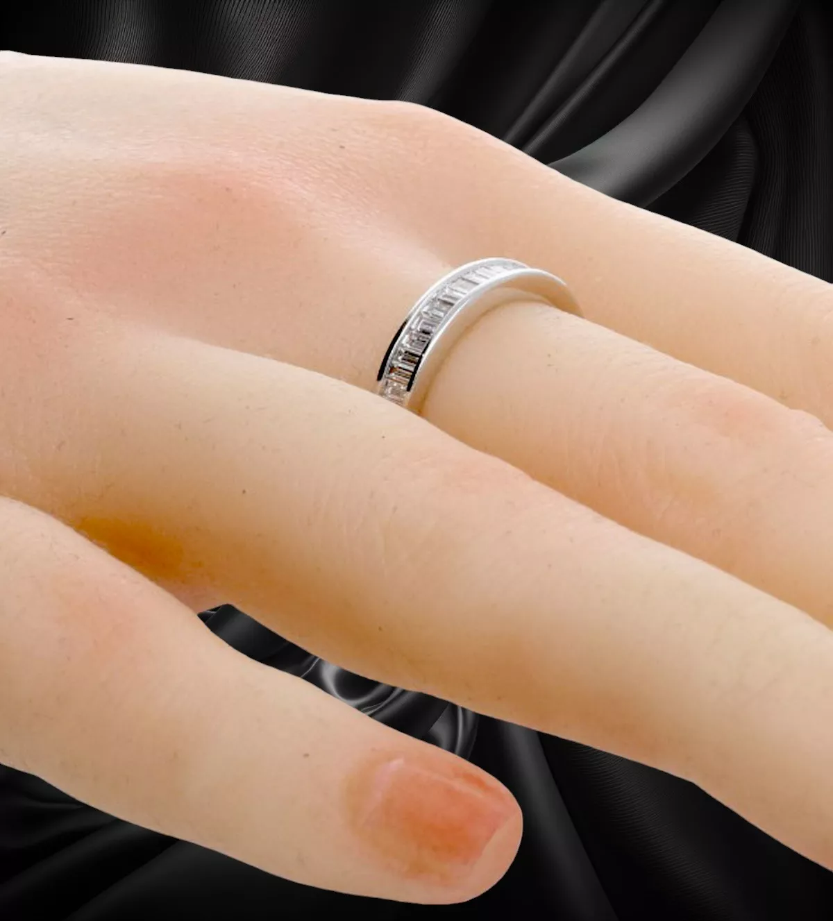 anillo de compromiso oro blanco y diamantes talla baguette 243 EPT AASPS 10