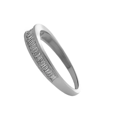 anillo oro blanco 18 ktes con baguettes