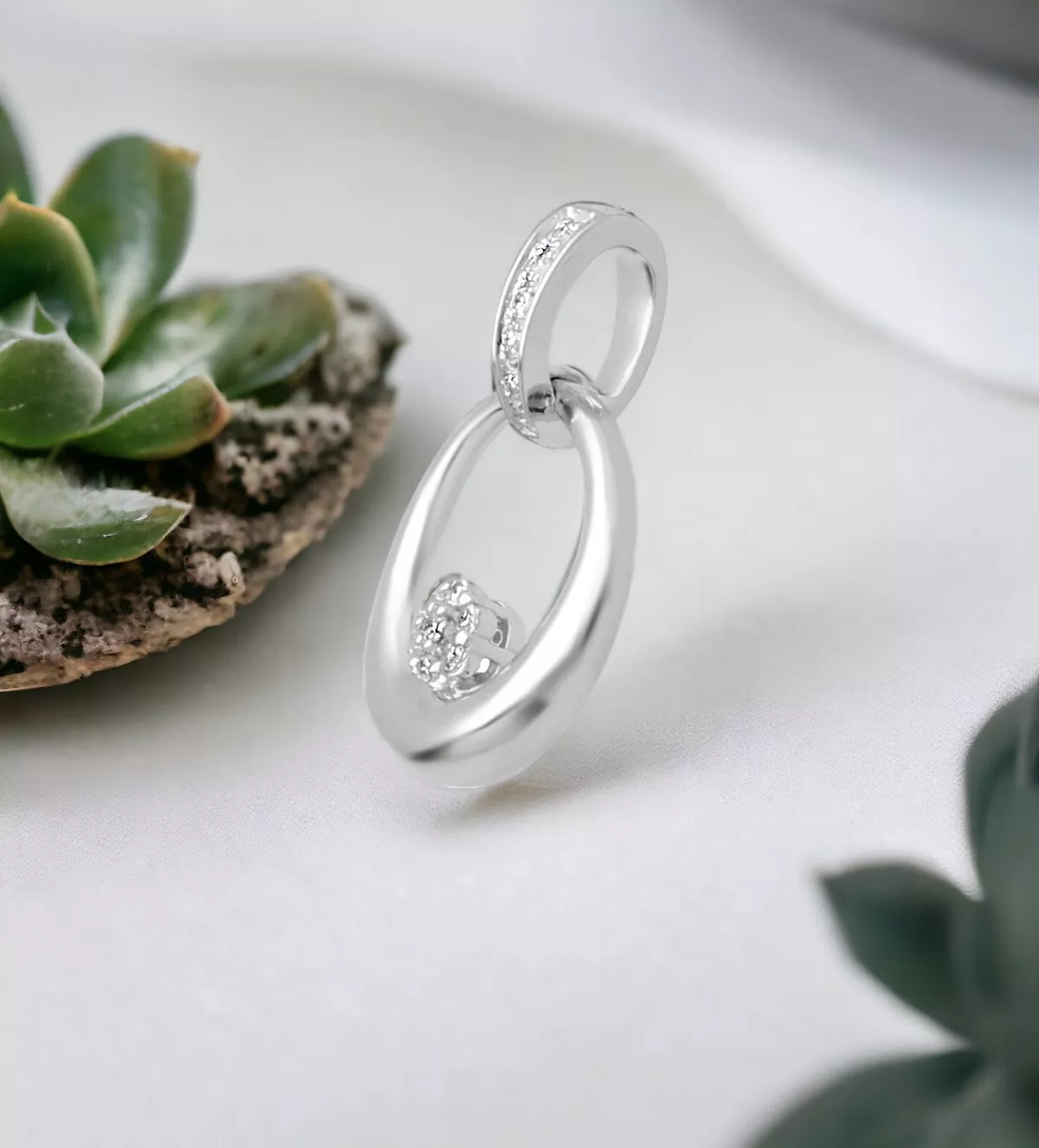 Colgante de oro blanco 18k Aura Diamante Colgante de oro blanco 18k Aura Diamante - Imagen 6