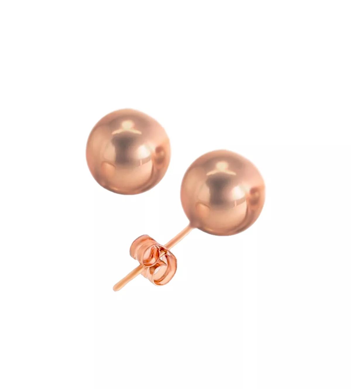 Pendientes de oro rosa 18 ktes bolas de 8 mm. Pendientes de oro rosa 18 ktes bolas de 8 mm. - Imagen 3