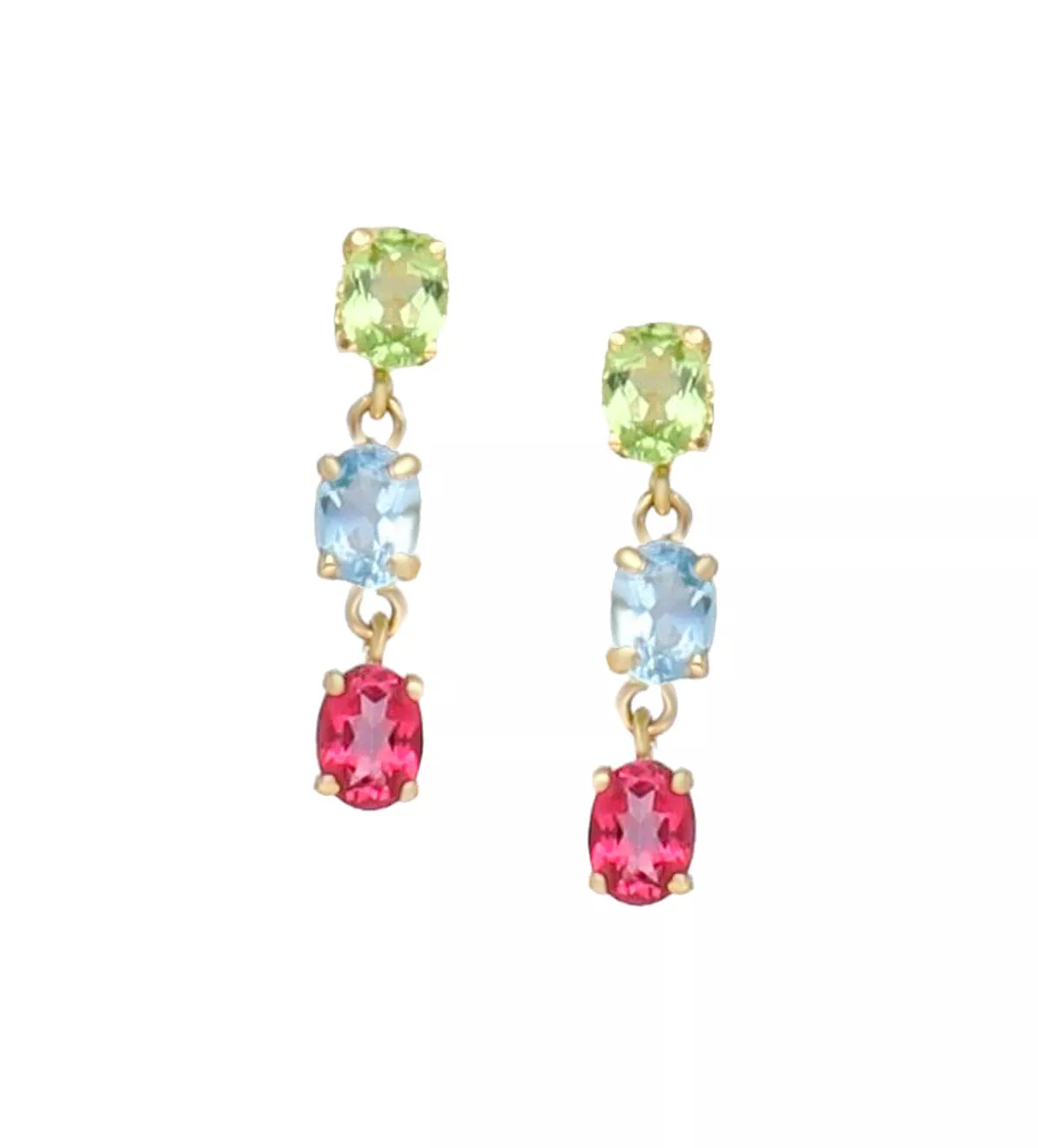 Pendientes oro amarillo 18k piedras semipreciosas Valentina Triada