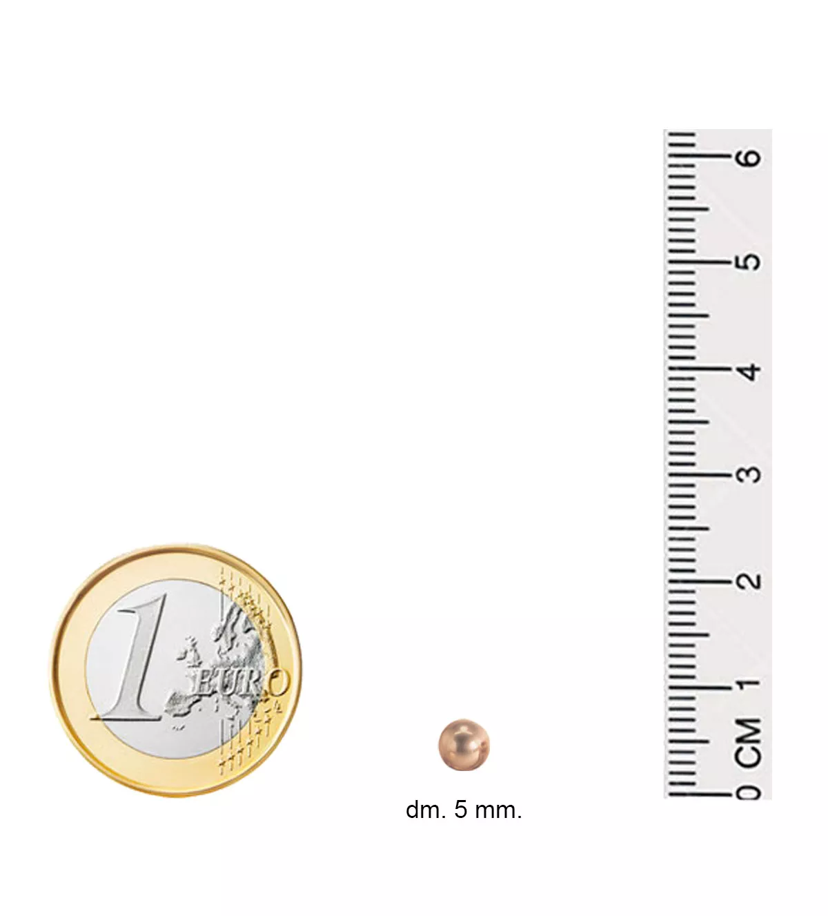 Pendientes de oro rosa bolas de 5 mm. Pendientes de oro rosa bolas de 5 mm. - Imagen 4