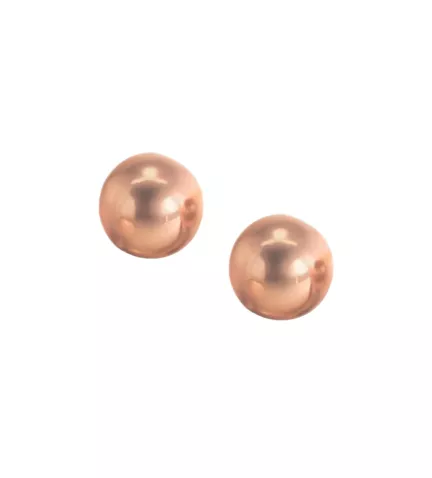 pendientes de oro bolas de 8 mm oro rosa
