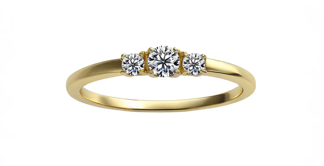 anillo de compromiso de oro y diamantes 1