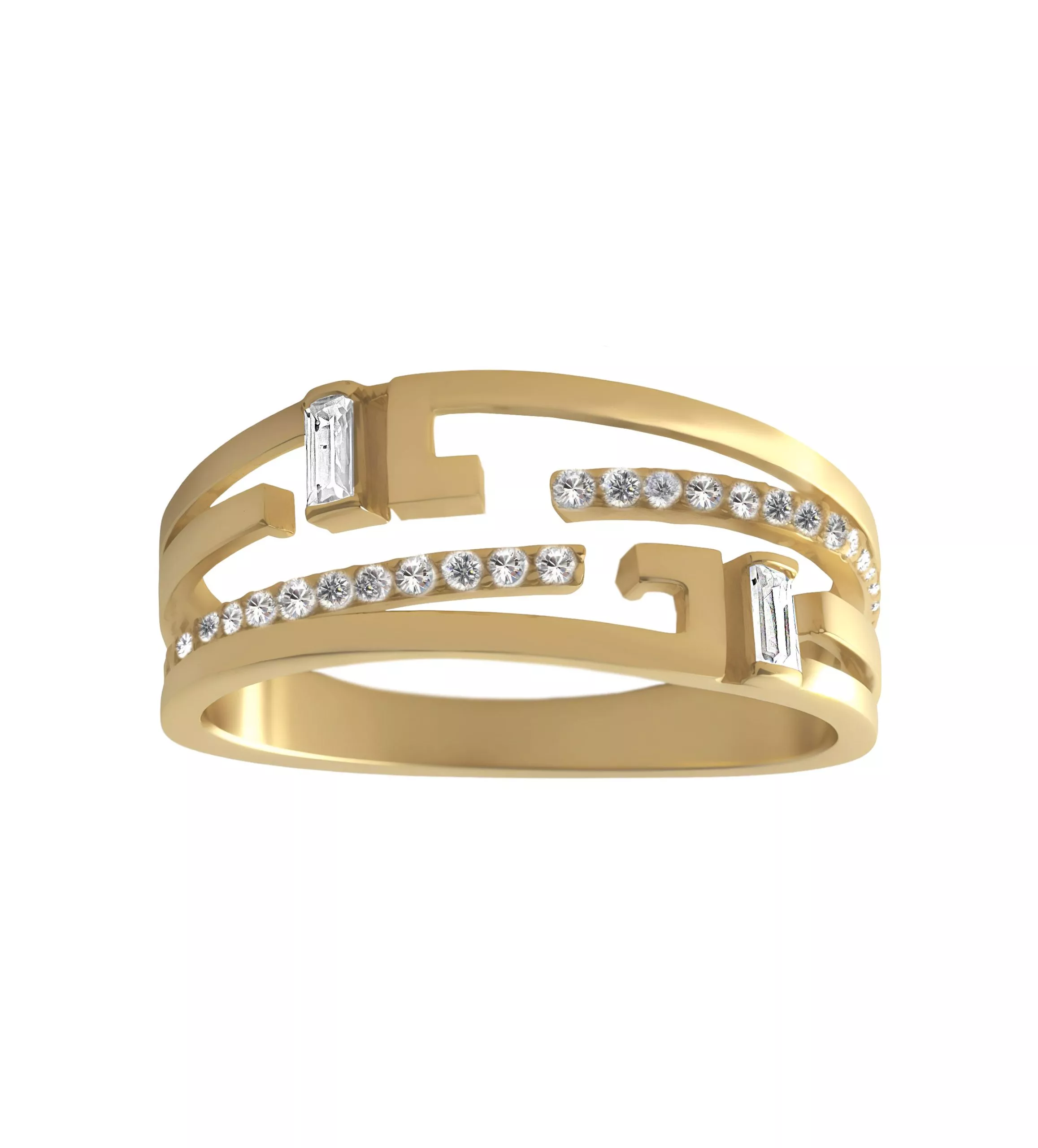 anillo de oro amarillo 18 ktes y circonitas