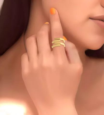 anillo de oro amarillo 18 ktes portal al futuro vista modelo