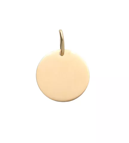 colgante de oro amarillo disco para grabar 243 636 00628 12