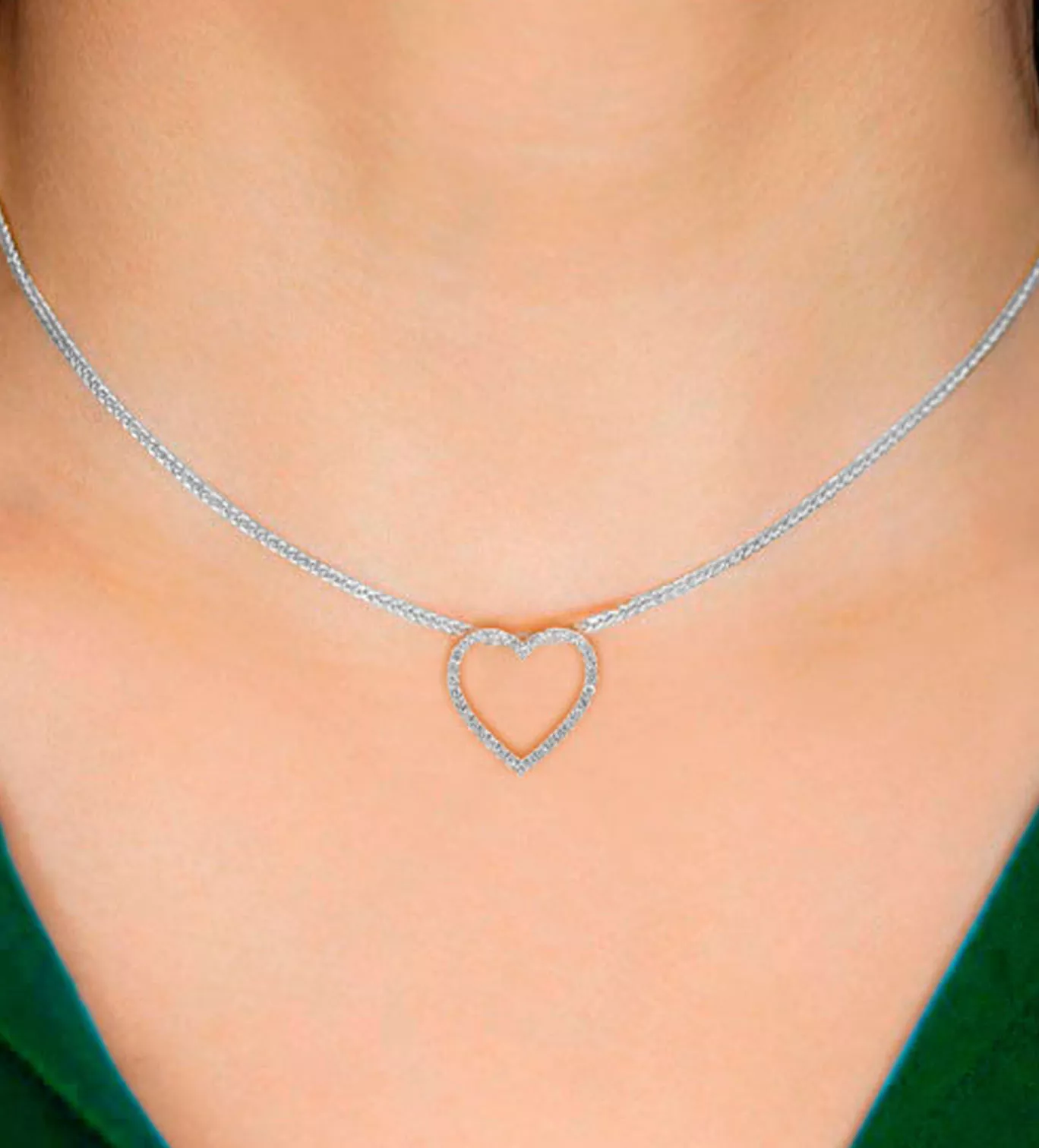 Colgante de oro blanco 18k y diamantes Susurro de Amor colgante de oro blanco 18k con diamantes