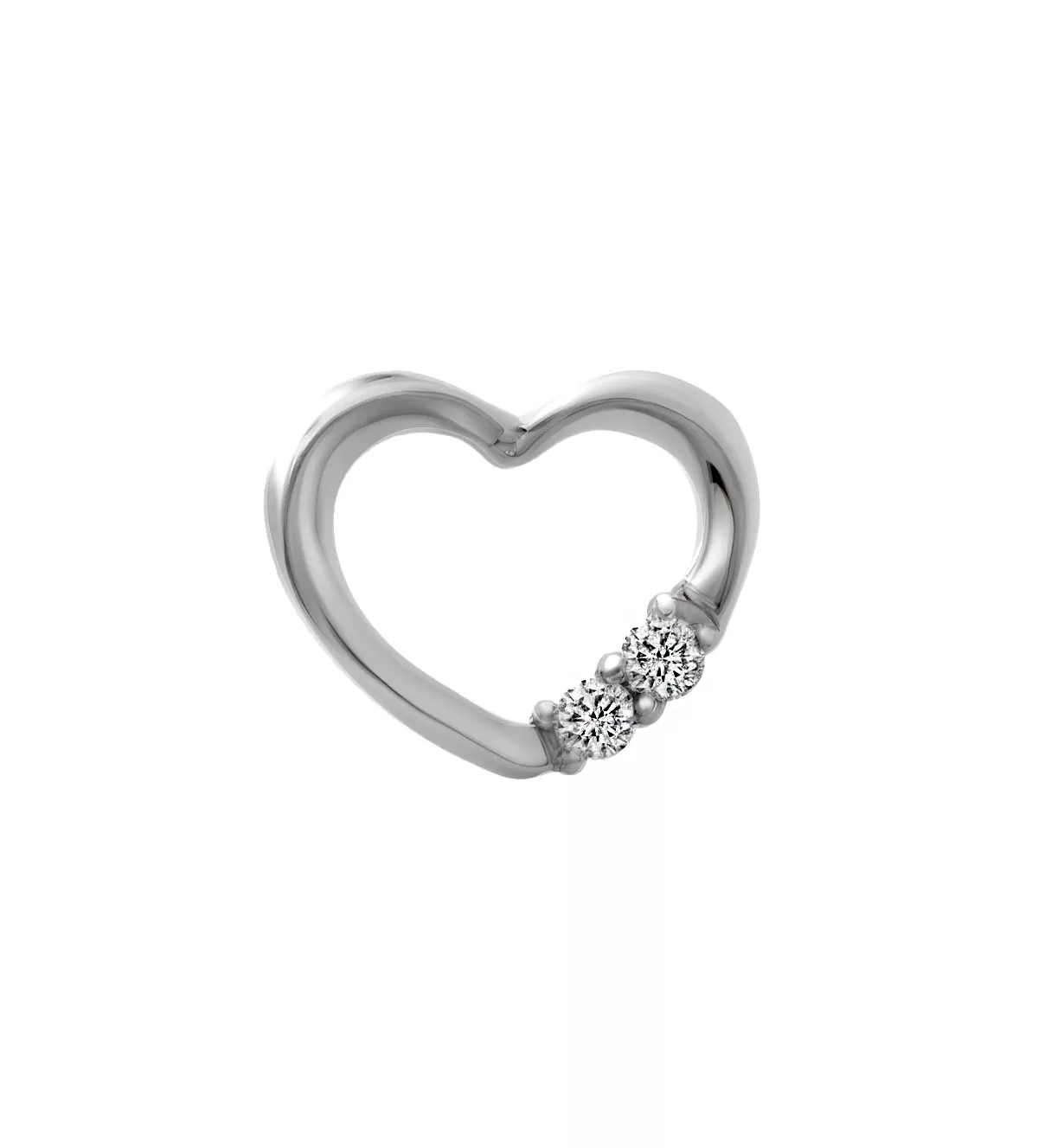 Colgante de oro blanco 18k y diamantes Encanto Calado colgante de oro blanco 18 ktes con dos diamantes vista frontal