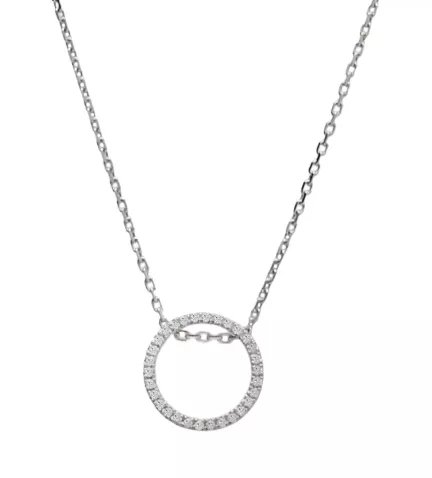 gargantilla de oro blanco 18k con diamantes foto detalle aumentado