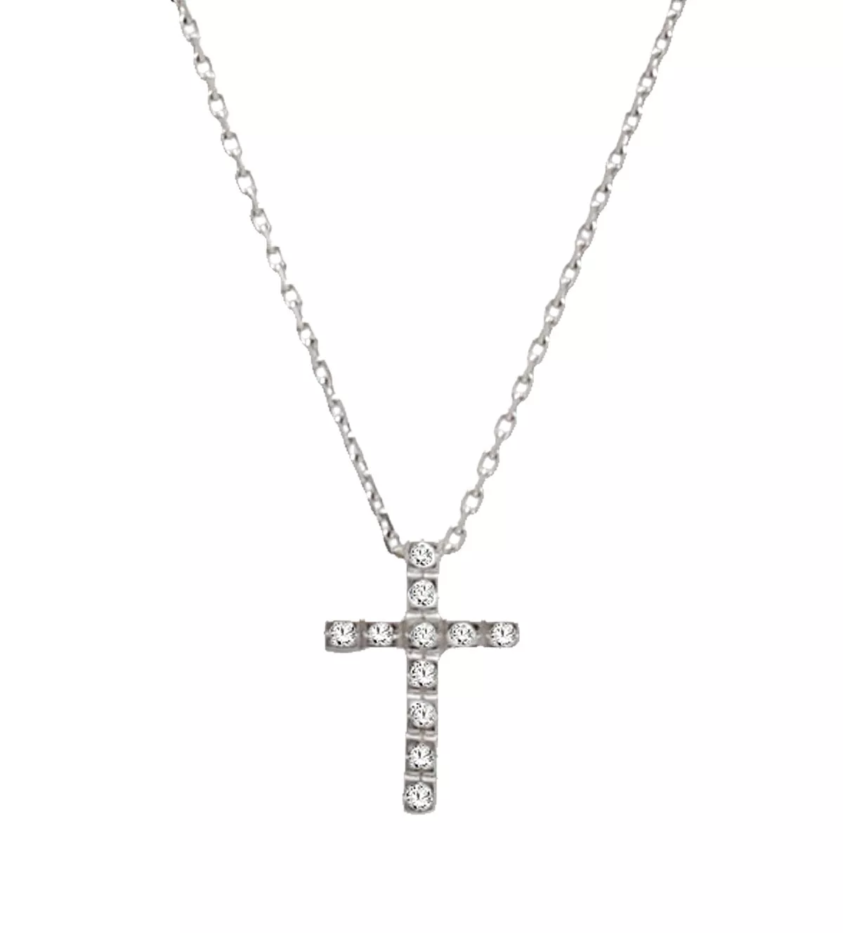 Gargantilla de oro blanco con diamantes "Pure Serenity" gargantilla de oro blanco con diamantes motivo cruz foto aumentada