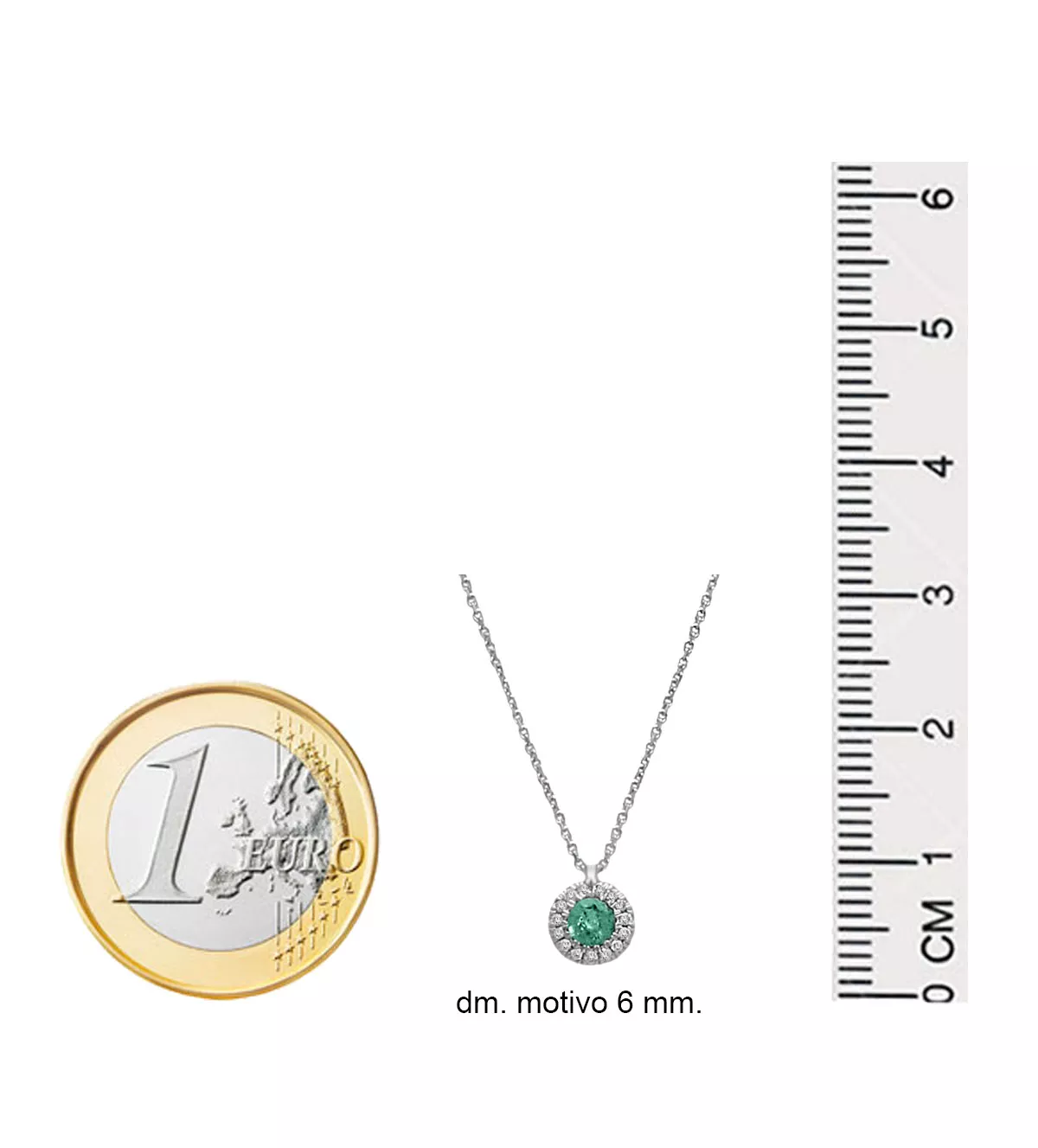 Gargantilla de oro blanco motivo roseta esmeralda y brillantes "Encanto Verde" Gargantilla de oro blanco motivo roseta esmeralda y brillantes "Encanto Verde" - Imagen 6