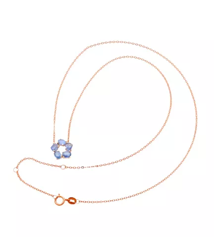 gargantilla oro rosa y zafiros