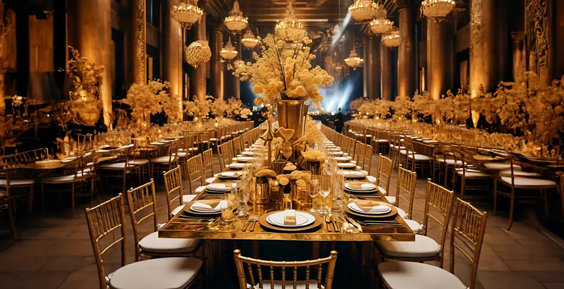 oro en eventos de lujo