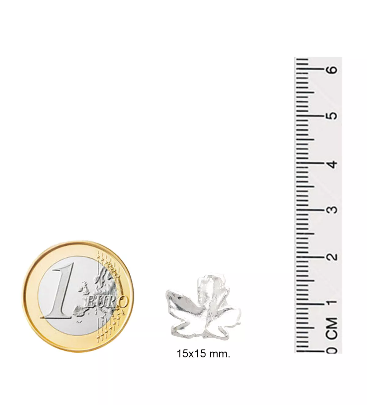 Pendientes hojas naturales metalizadas arce bañados en plata Pendientes hojas naturales metalizadas arce bañados en plata - Imagen 3