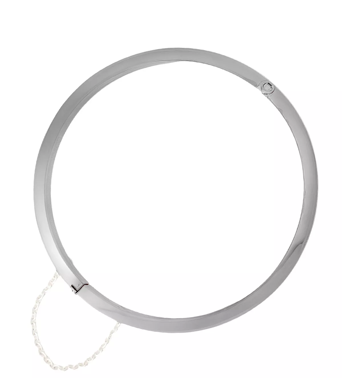 Pulsera de plata media caña rígida 031_163-CA-P02-08 pulsera de plata foto cenital