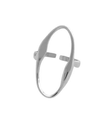 anillo de plata ovalo calado vista principal