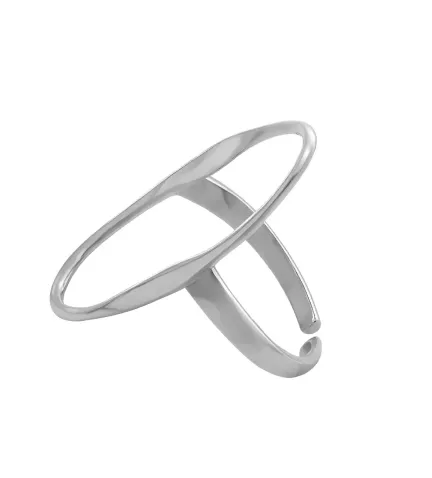 anillo de plata ovalo calado vista lateral