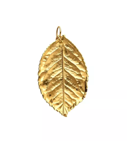 colgante hoja natural metalizada chapada oro