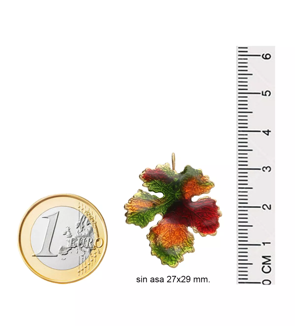 Colgante hoja natural metalizada Parra esmalte multicolor Colgante hoja natural metalizada Parra esmalte multicolor - Imagen 3