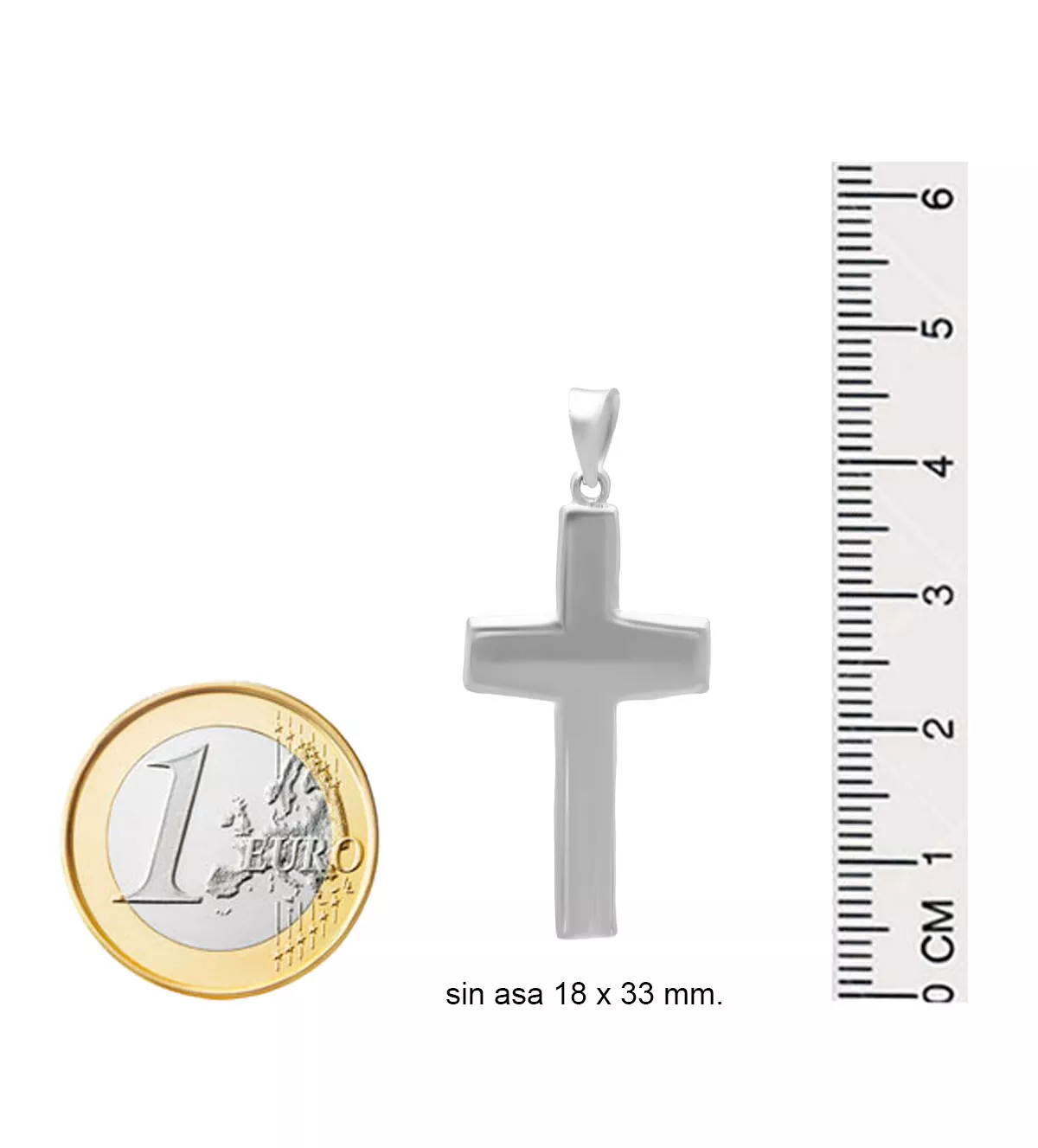 Cruz de plata "Senda Cruzada Two" cruz de plata para hombre foto medidas