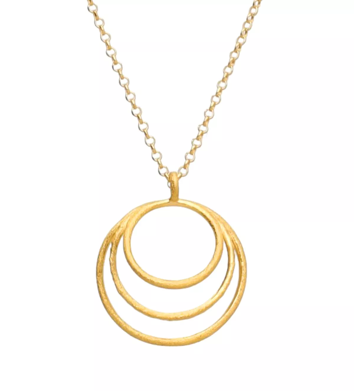 Gargantilla de plata chapada oro "Trio circular Dor" gargantilla de plata chapada