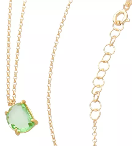 gargantilla plata chapada con olivina foto detalle