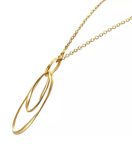 gargantilla plata chapada oro duo elipse vista lateral