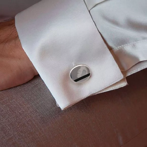 Gemelos de plata "Plata Nocturna" gemelos de plata banda negra plata nocturna toma modelo