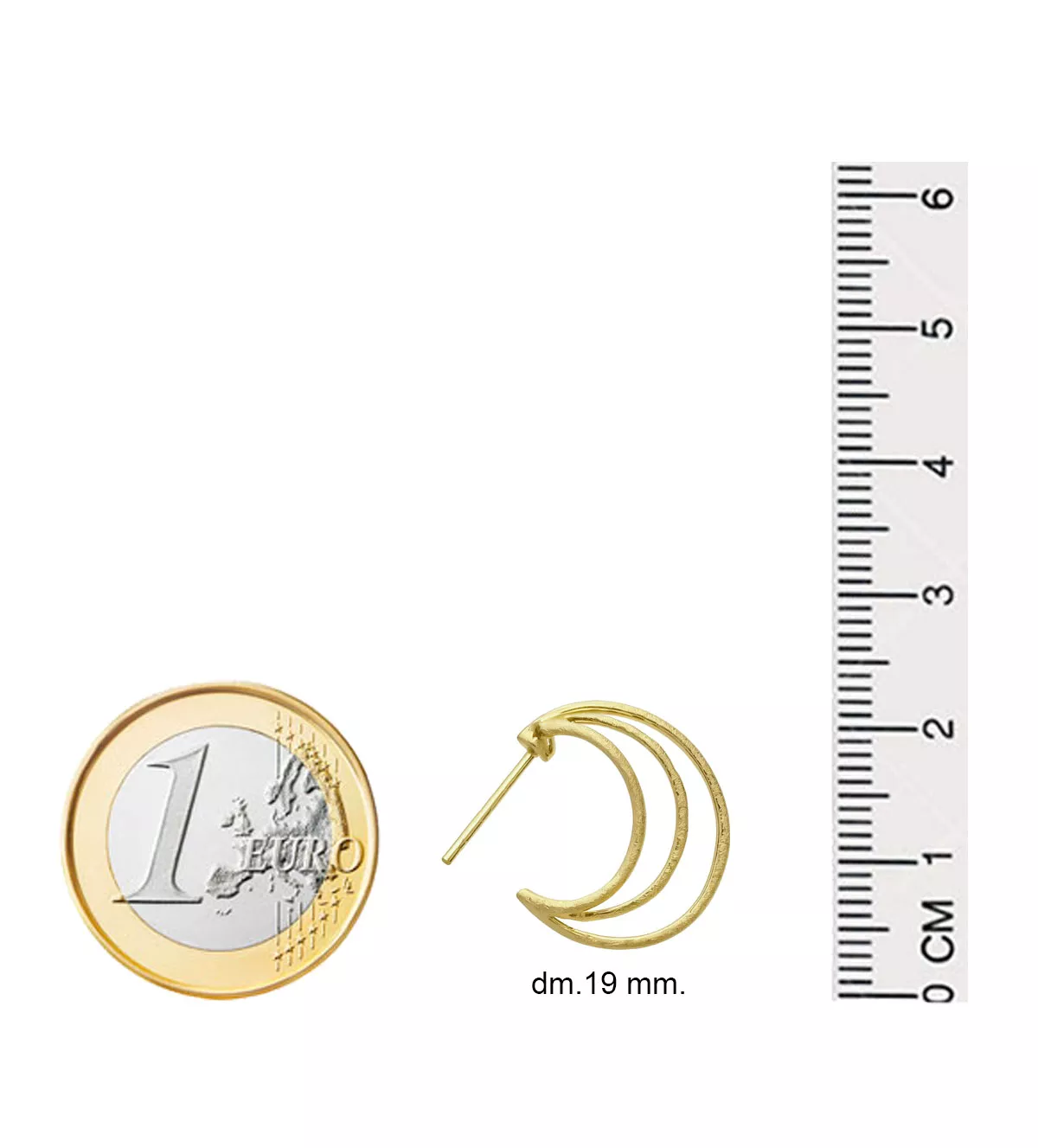 Pendientes de plata "Danza de Aros Rústicos Dorados" Pendientes de plata "Danza de Aros Rústicos Dorados" - Imagen 2