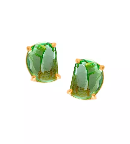 pendientes de plata chapada con olivina