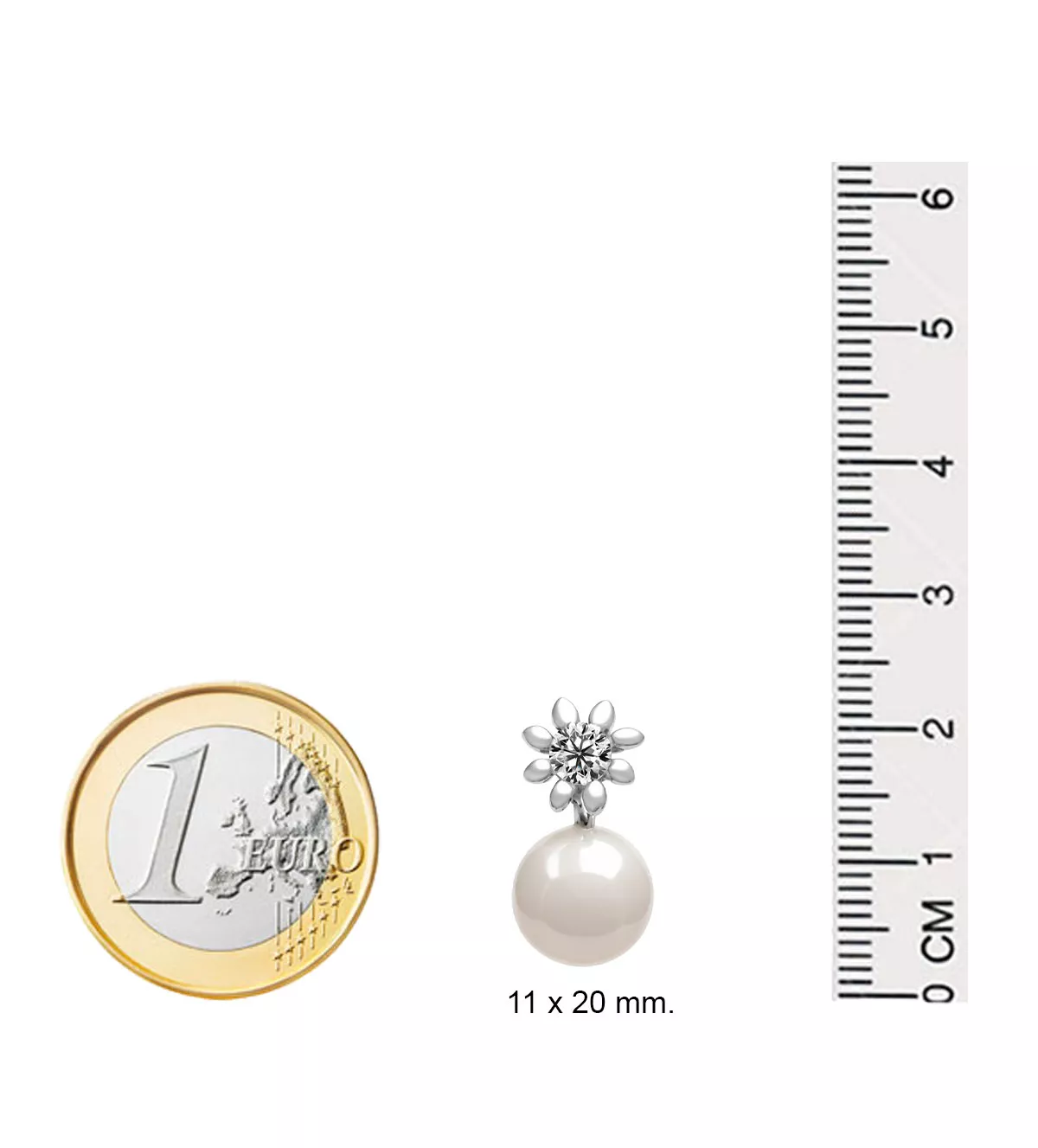 Pendientes de plata con perlas y circones "Florecer" Pendientes de plata con perlas y circones "Florecer" - Imagen 4