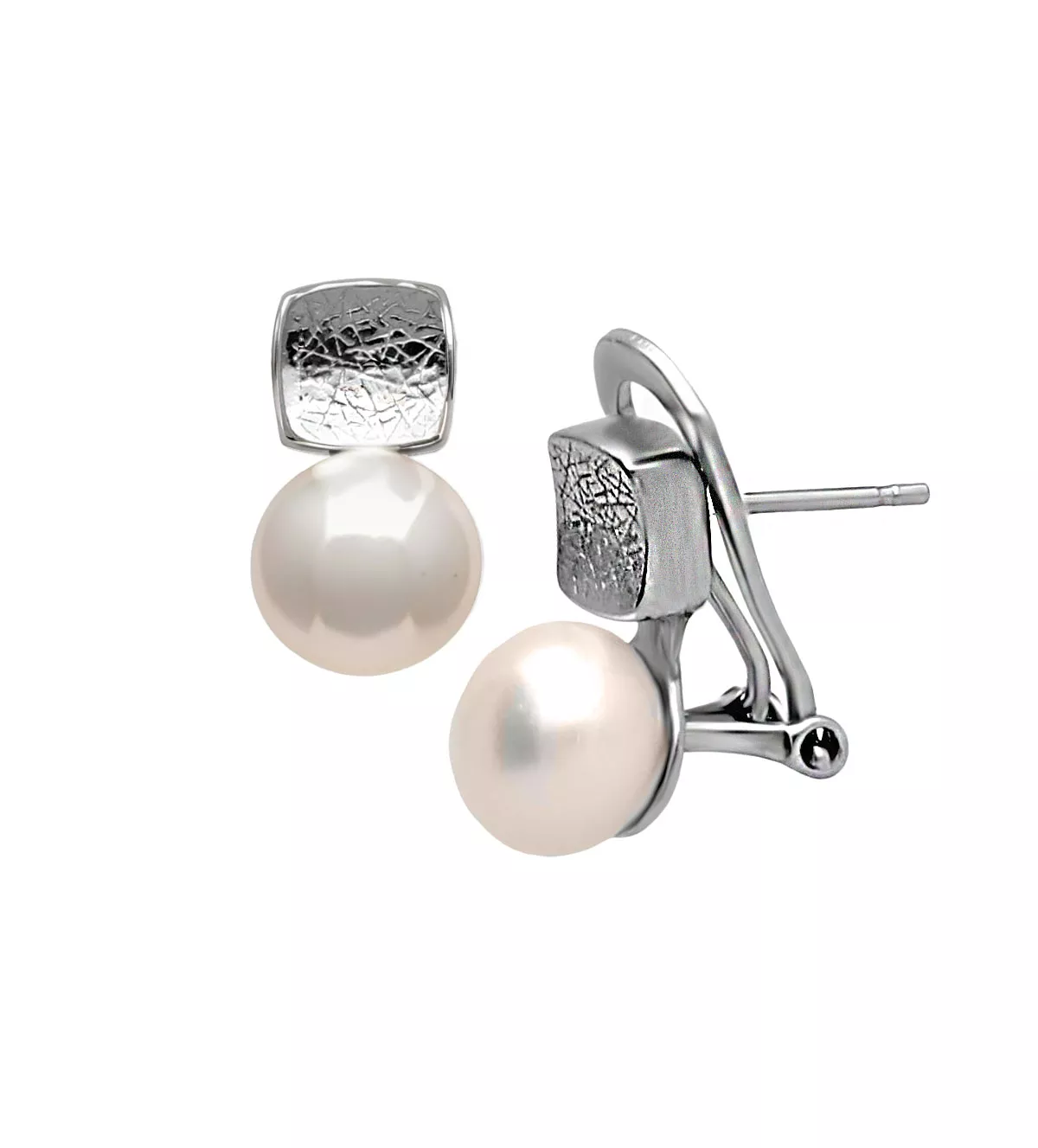 Pendientes de plata con perlas 266_012217-1-1 pendientes de plata con perlas cultivadas foto frontal y lateral