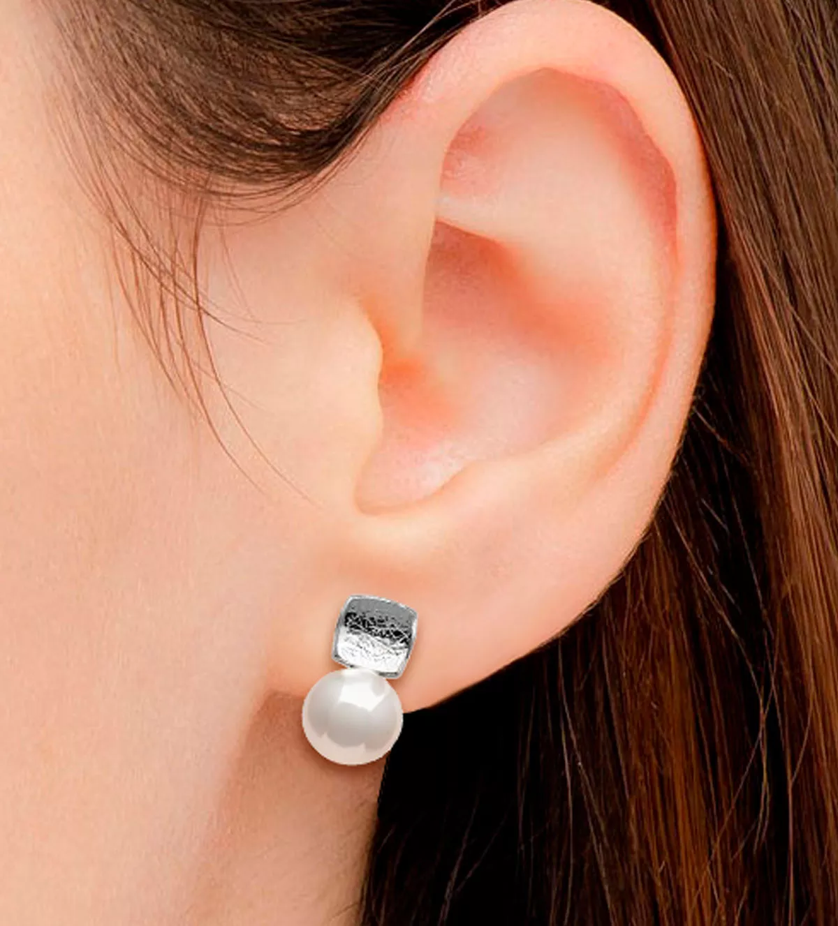 Pendientes de plata con perlas 266_012217-1-1 pendientes de plata con perlas cultivadas foto modelo