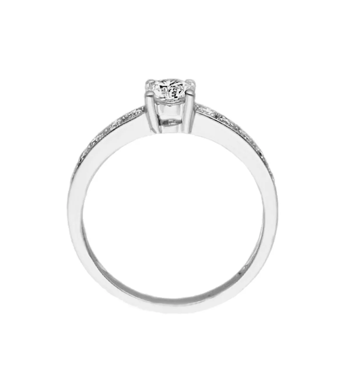 Anillo de compromiso oro blanco "Love Aura" anillo de compromiso oro blanco con diamantes Love Aura toma cenital