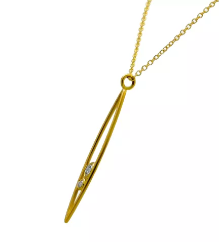 gargantilla de oro con diamantes foto lateral