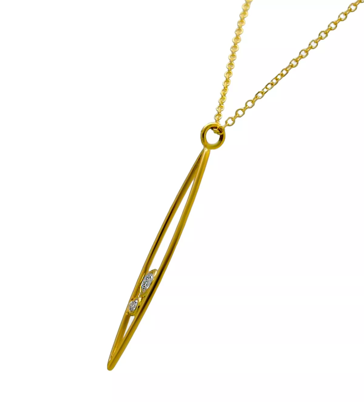 Gargantilla de oro 18k y diamantes "Ojival" gargantilla de oro con diamantes foto lateral